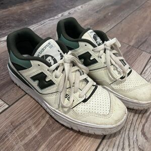 Beige and green new balance